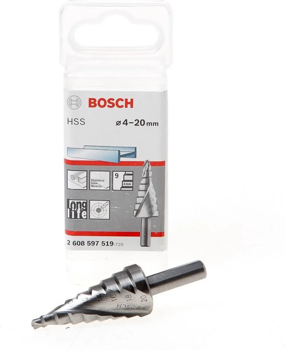 Bosch Trappenboor HSS 4mm - 20mm - 8mm - 70,5mm - afbeelding 6 van 6