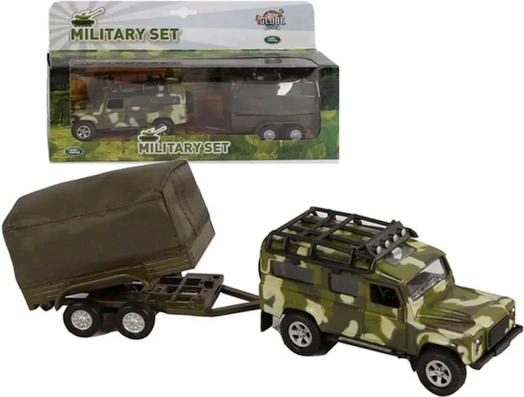Kids Globe Land Rover Die-cast met Aanhanger - 27cm - Blauw - afbeelding 6 van 6