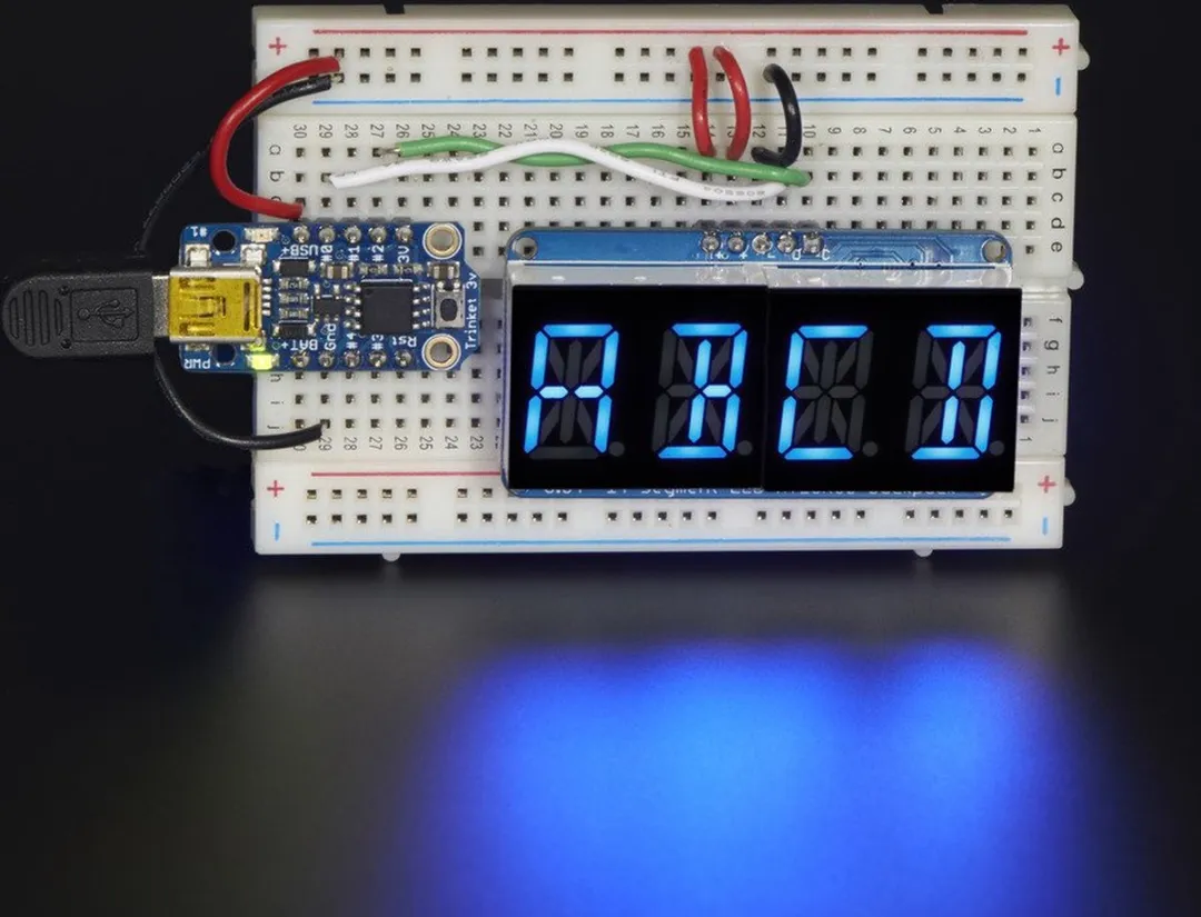 Adafruit Quad Alphanumeric Display 1912 - Blauw