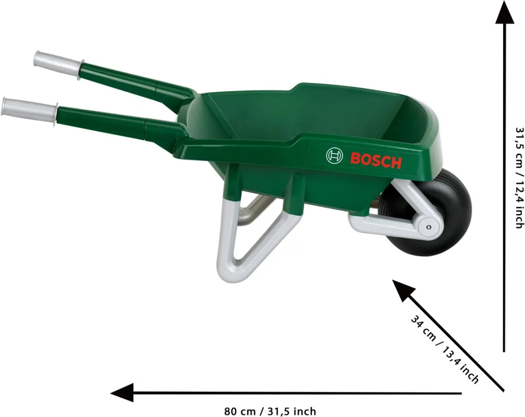 Klein Toys Bosch Tuin Kruiwagen 80x34x31,5cm - Groen/Zwart