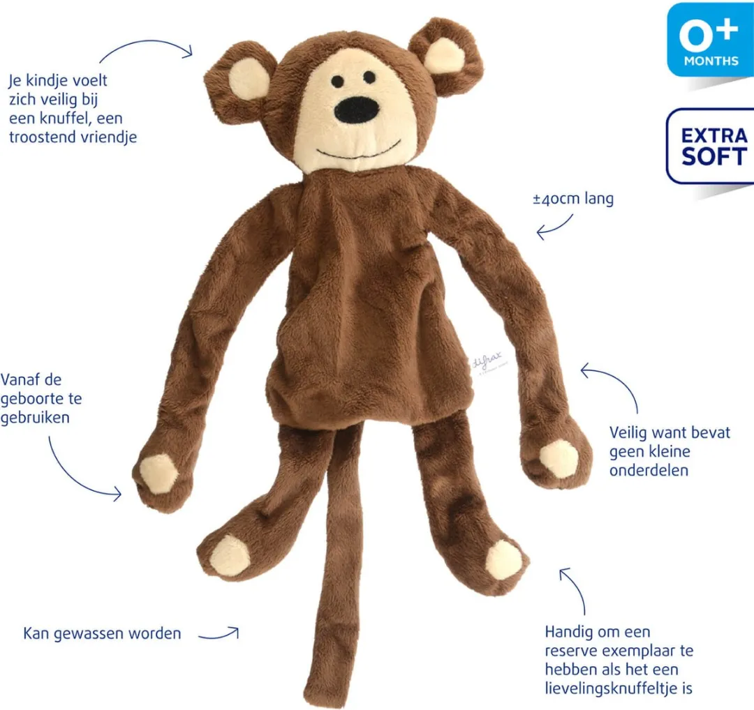 Difrax Babyknuffel Aap Mario - Zacht