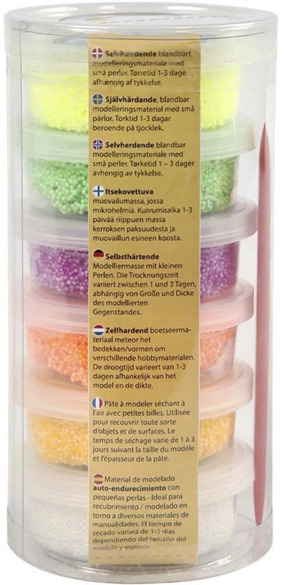 Creativ Company Knutsel Foam Clay Boetseerklei - 12 Potjes 14g - Multi