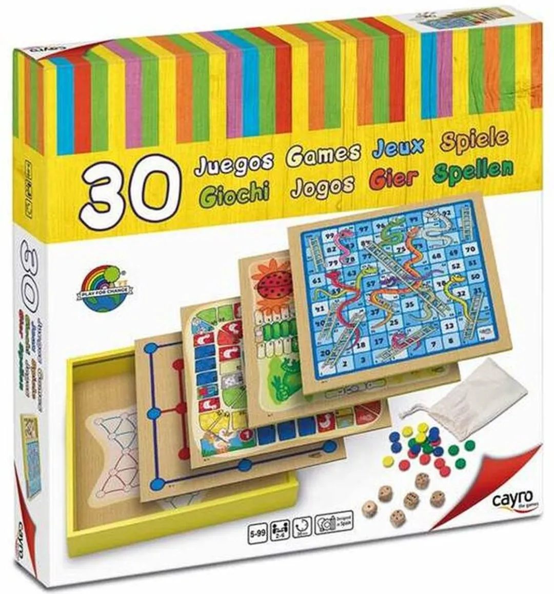 Cayro Bordspel 30 Games - 2-4 Spelers - Hout - 31x31cm