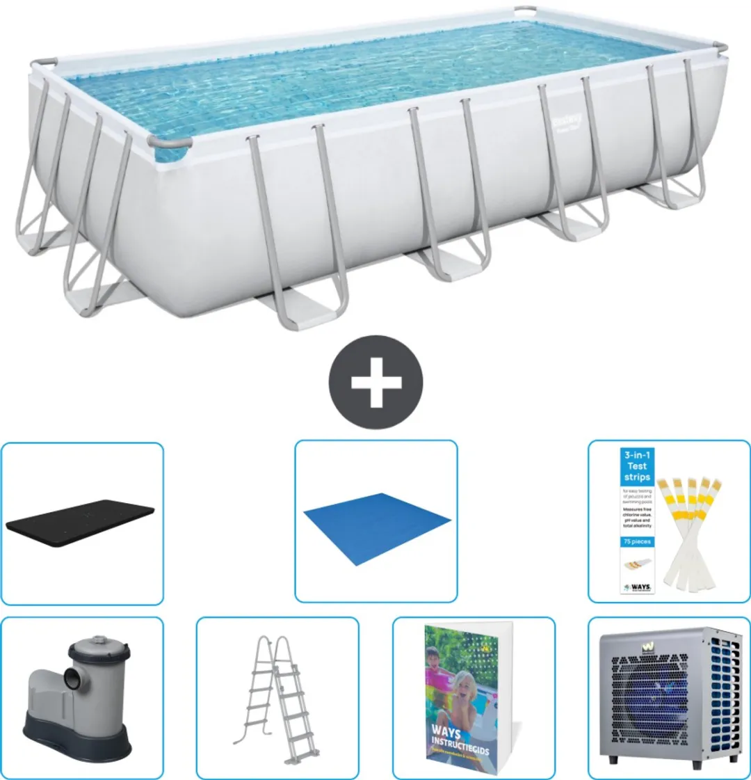 Bestway Power Steel Zwembad 549x274x122cm - 14.812L - Grijs