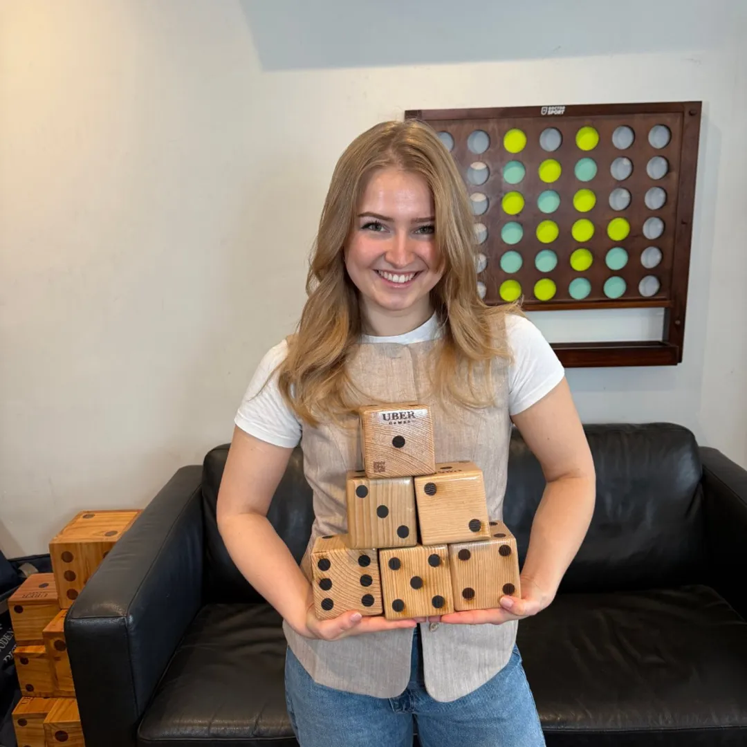 Ubergames Mega Houten Dobbelstenen 9x9cm - 6 Stuks
