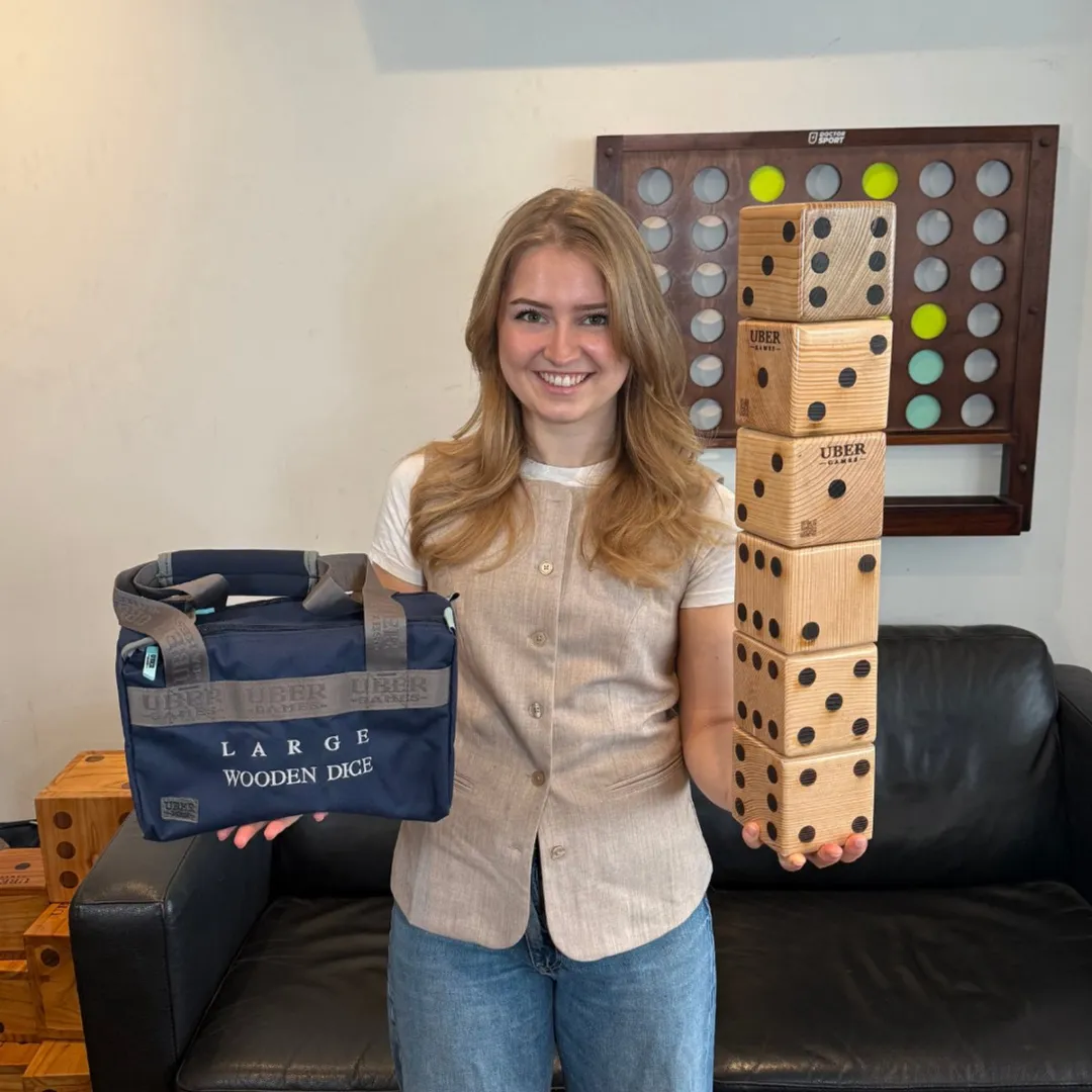 Ubergames Mega Houten Dobbelstenen 9x9cm