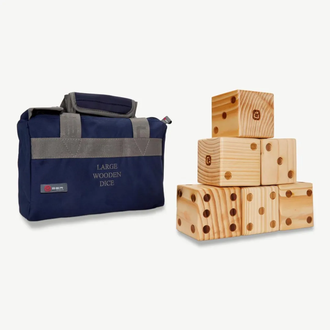 Ubergames Mega Houten Dobbelstenen 9x9cm - 6 Stuks