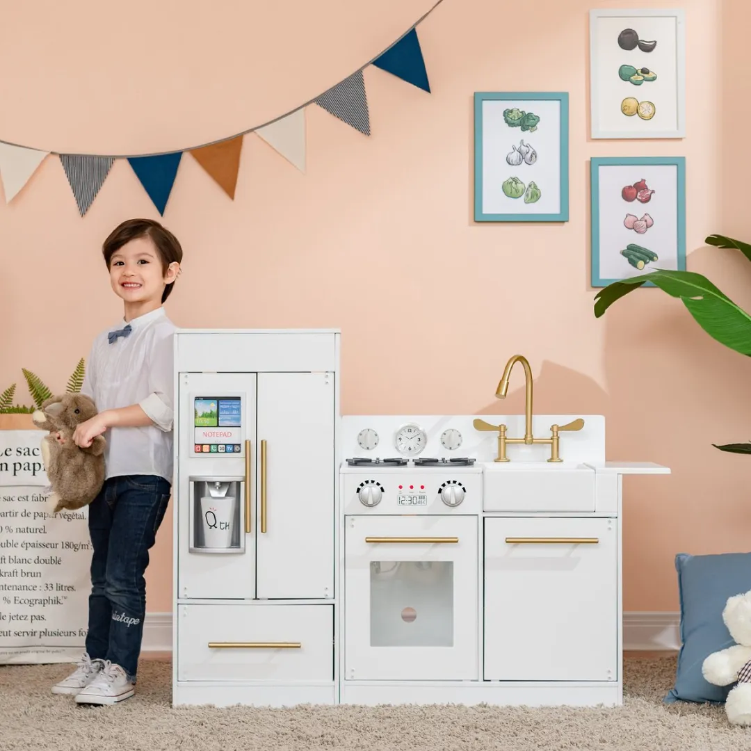 Teamson Kids Groot Modern Houten Speelkeuken Wit/Goud - afbeelding 6 van 6