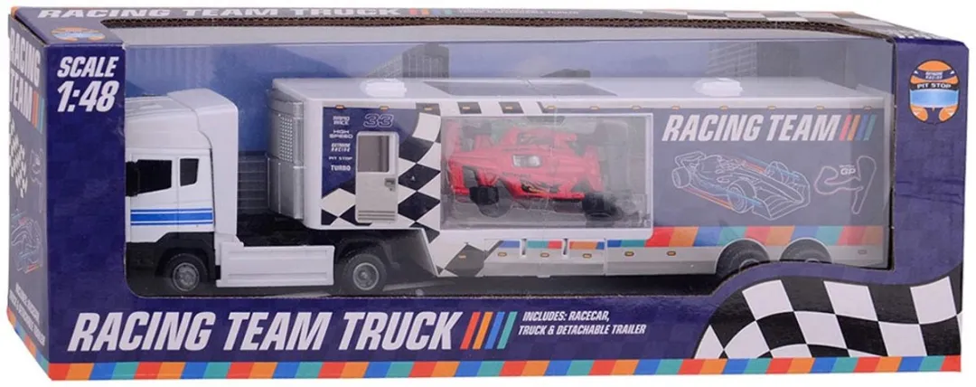 Johntoy Race Team Vrachtwagen Speelgoed 26119 - 37cm - Multikleur