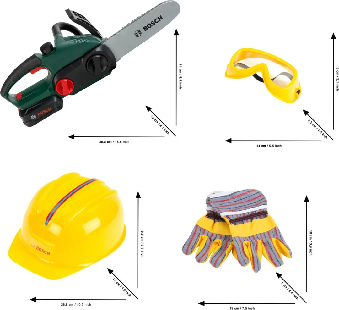 Klein Toys Bosch Mini Kledingset - Speelgoed Kettingzaag - Groen/Geel