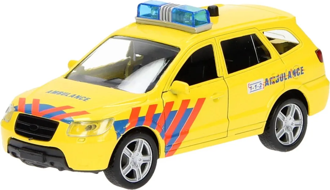 Johntoy Brandweer/Ambulance Auto 26555 - Rood/Wit/Geel - afbeelding 2 van 3