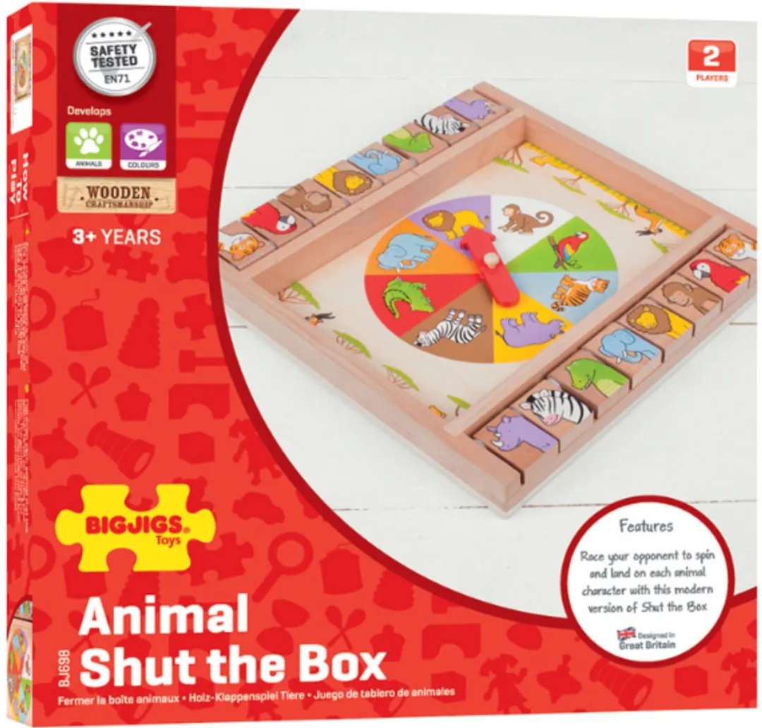BIGJIGS Dieren Shut the Box - Multi kleur