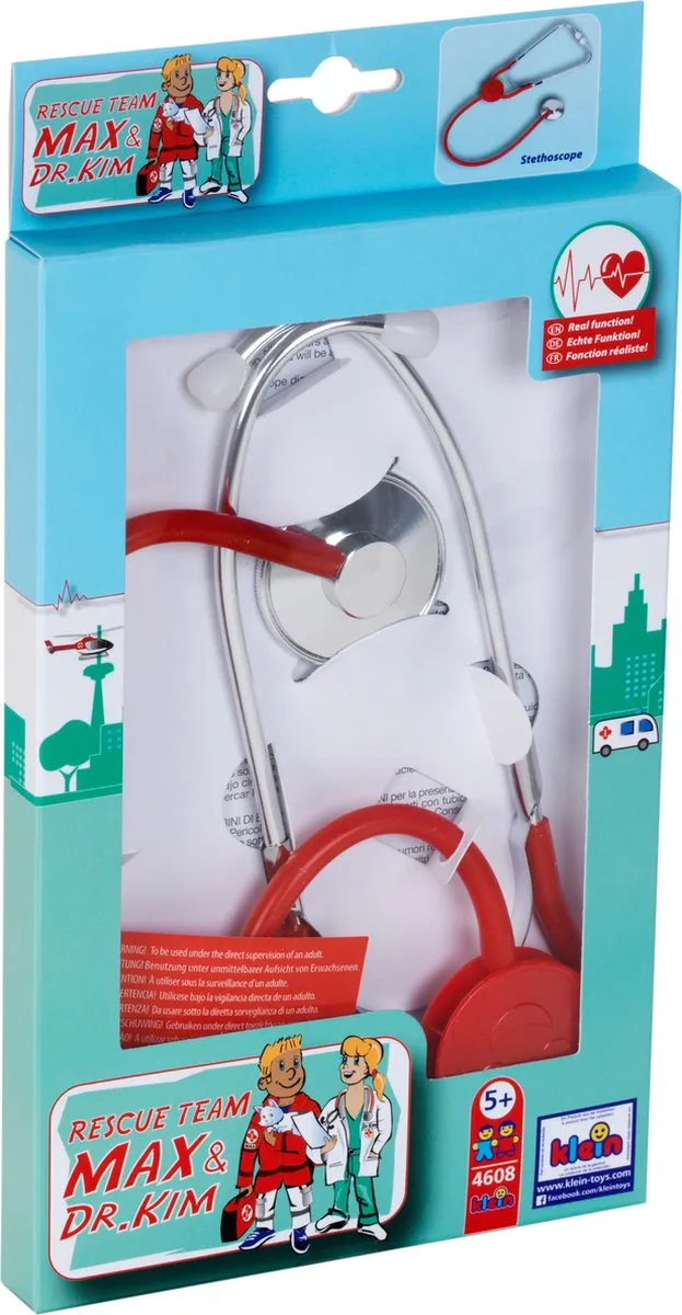 Klein Toys Stethoscoop - 16x2x63cm - Rood