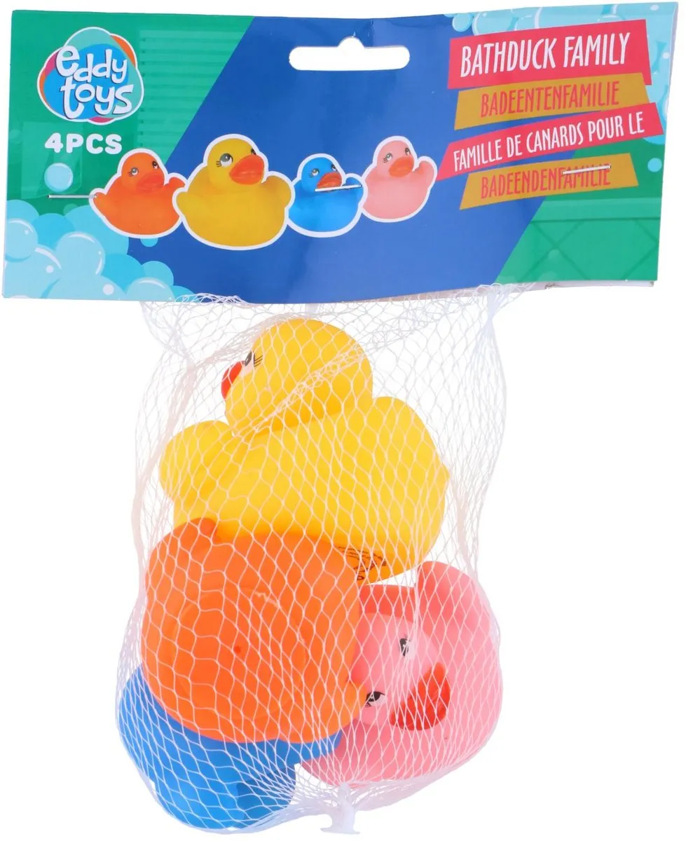 Eddy Toys Badeendenfamilie 4 Stuks - 18m+ - Meerkleurig