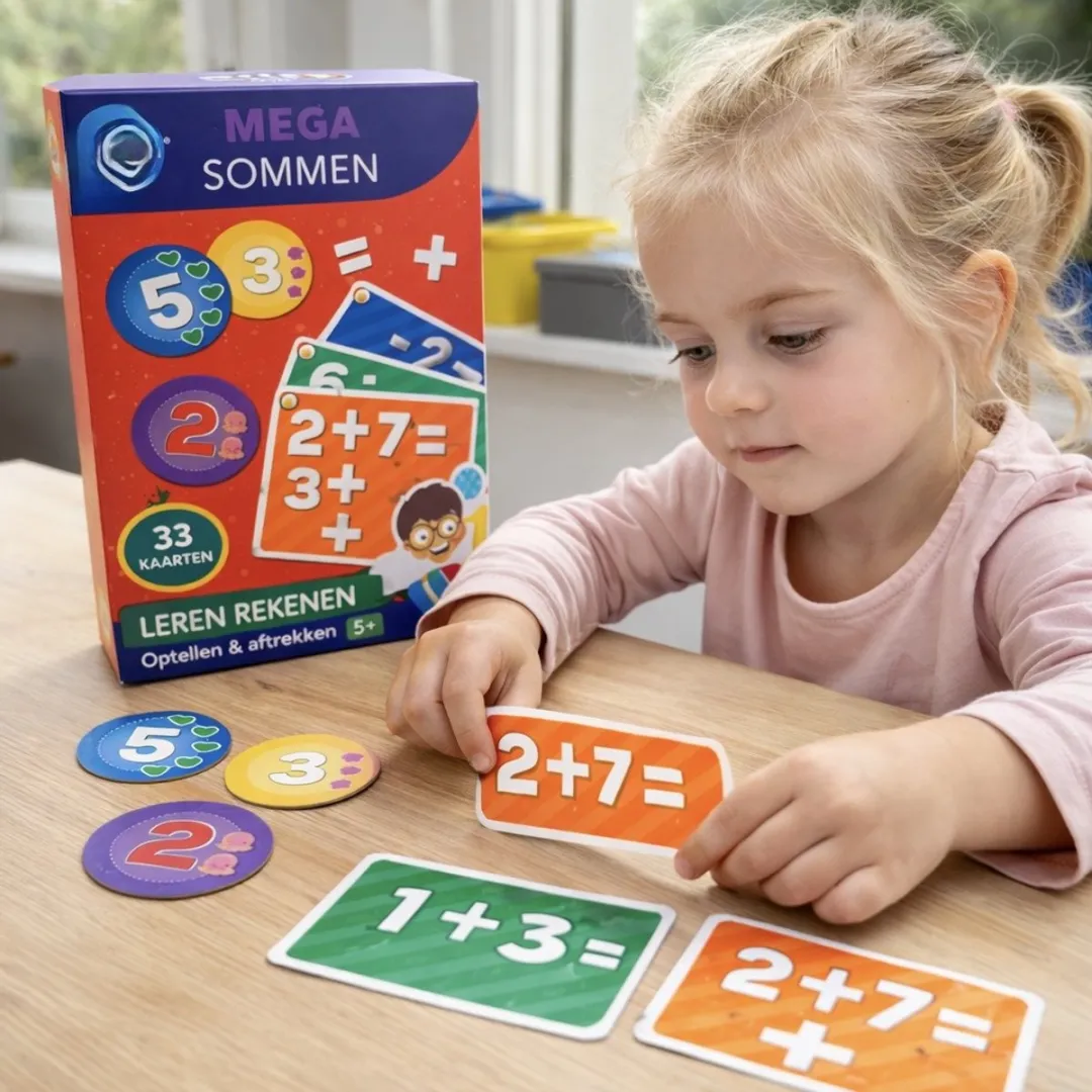 Toy Universe Mega Sommen Rekenspel - 33 Kaarten - Rood