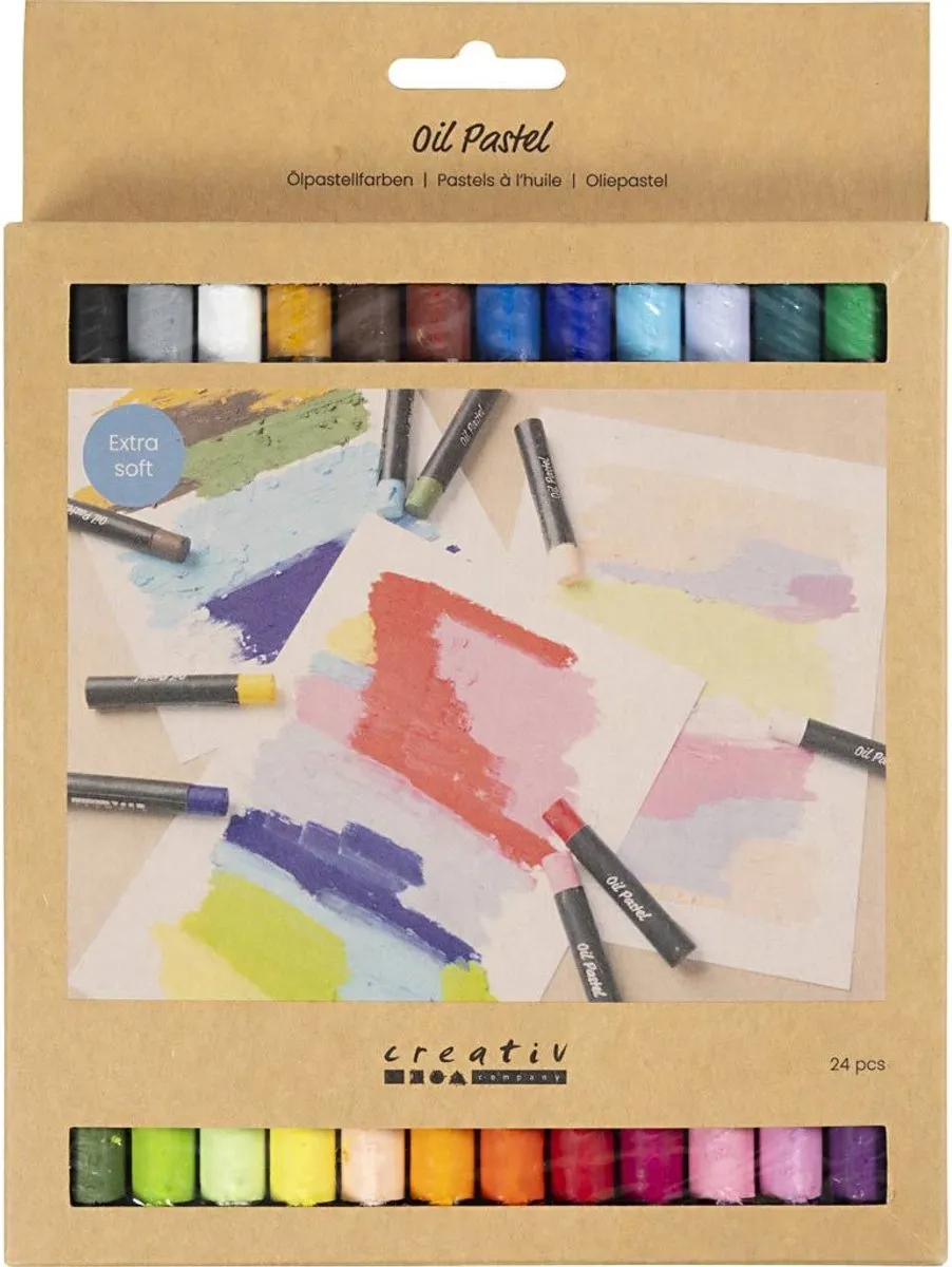 Creativ Company Oliepastels Pastelkleuren - 24 Stuks Multicolor