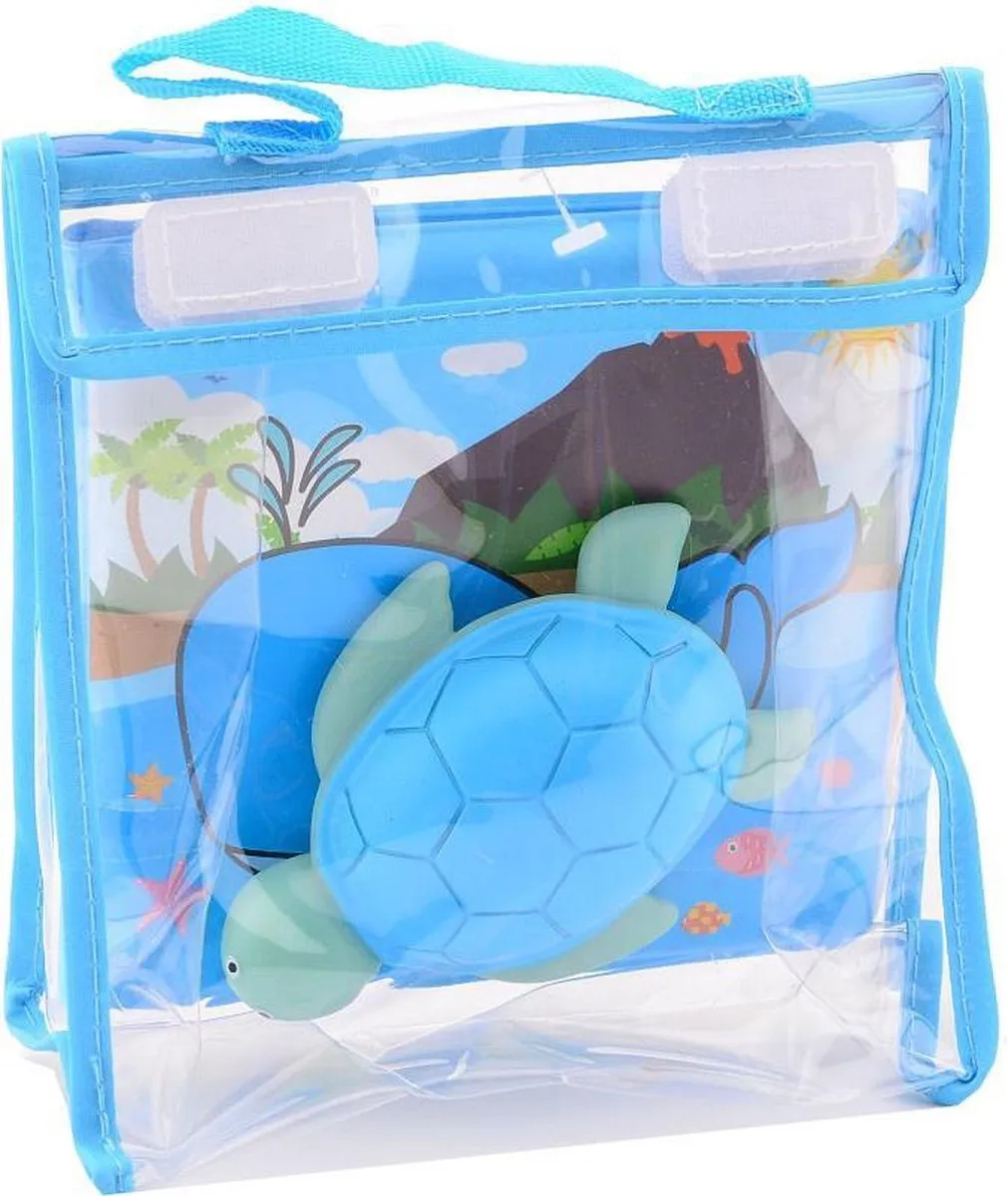 Johntoy Happy World Schildpad Badboekje 14cm - Multicolor