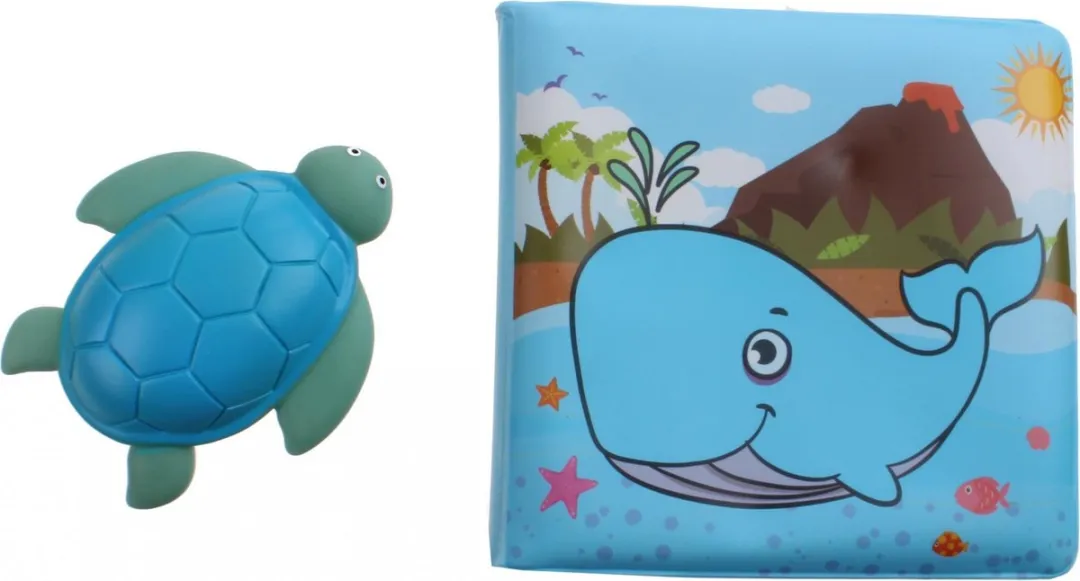 Johntoy Happy World Schildpad Badboekje 14cm - Multicolor