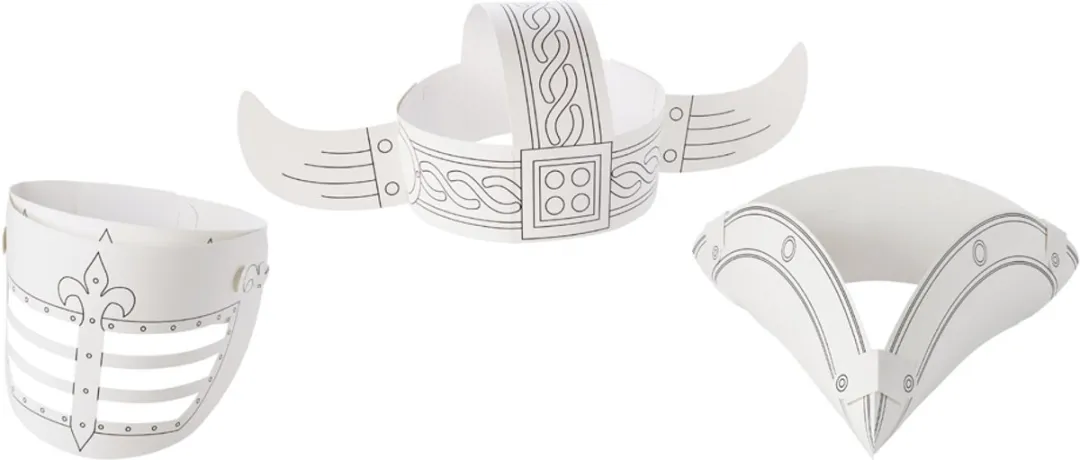 Folia Kinderhoedjes Avontuur Karton - 3 Stuks - Wit/Zwart