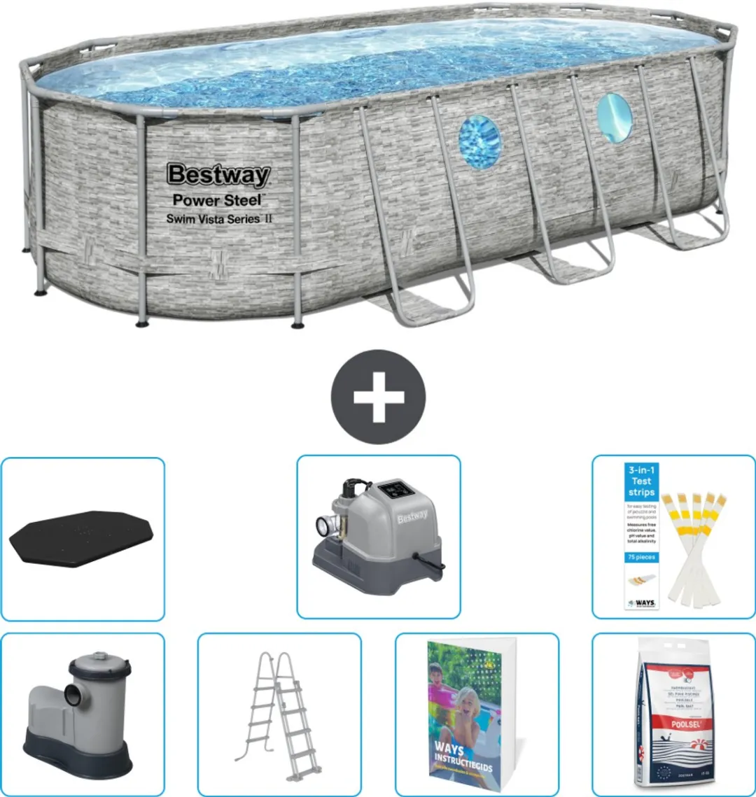 Bestway Ovaal Power Steel Swim Vista Zwembad 549x274cm