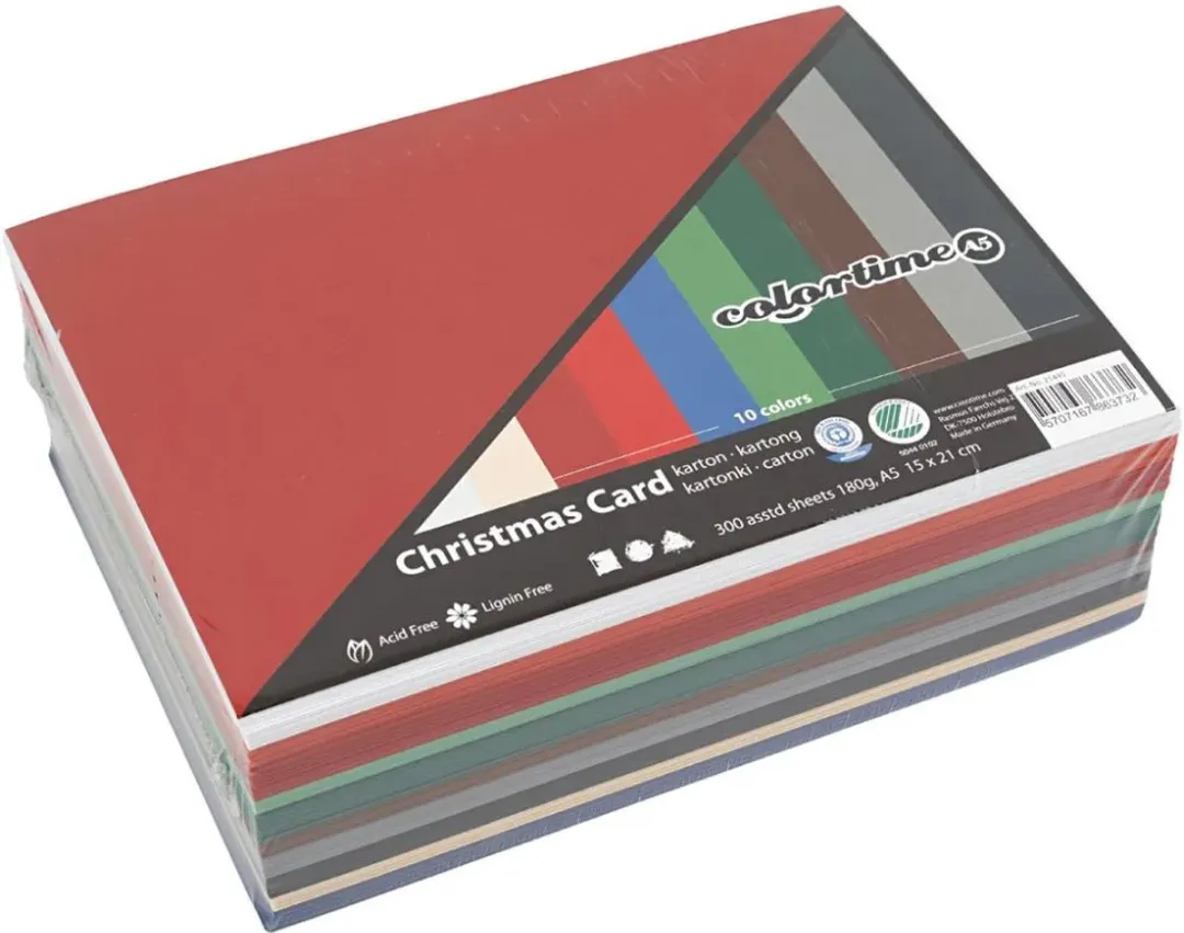 Colortime Kerst Karton A5 Multicolor - 300 Vel
