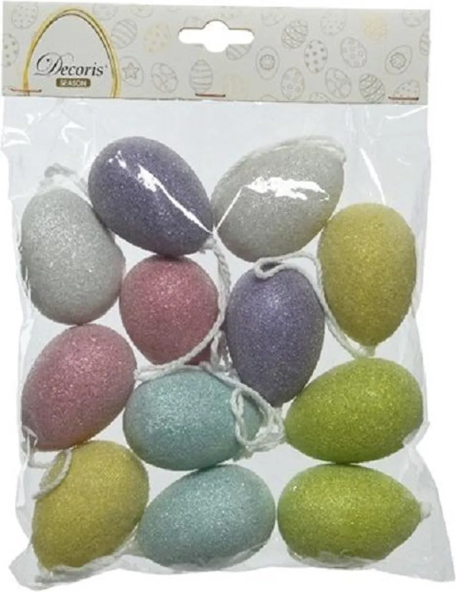 Decoris Gekleurde Plastic Paaseieren 24 Stuks - 6cm - Multi