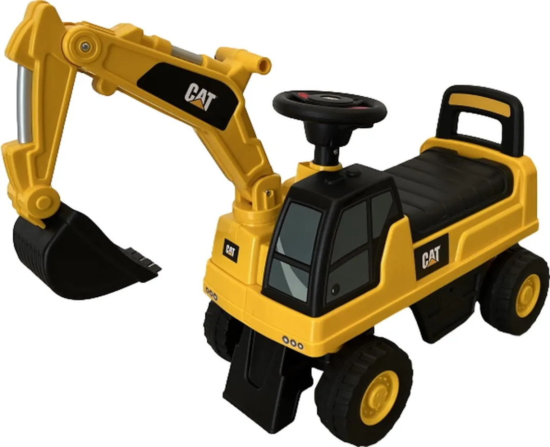 Eco Toys CAT Graafmachine Loopauto - Geel/Zwart