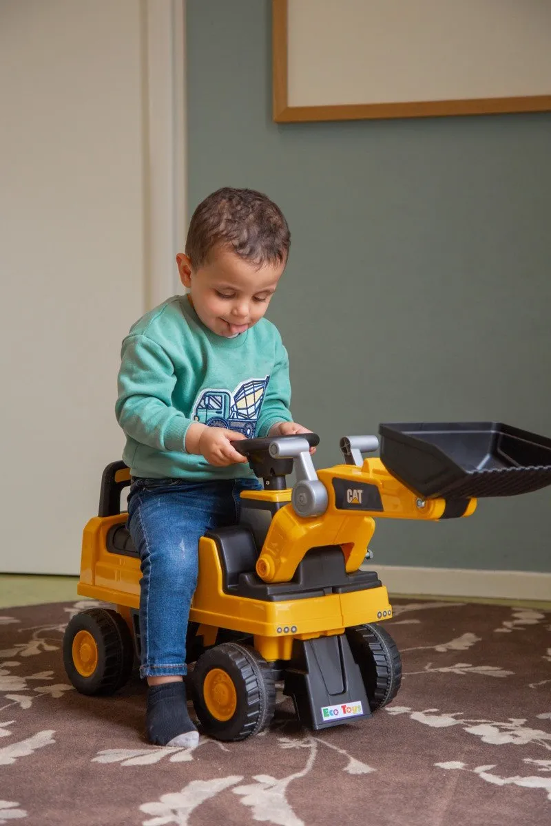 Eco Toys CAT Graafmachine Loopauto - Geel/Zwart