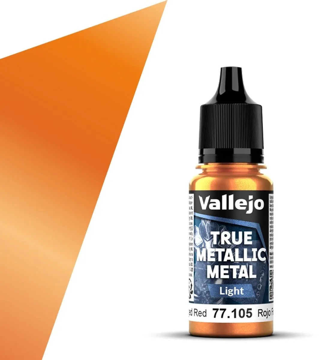 Vallejo Hobbyverf True Metallic Metal Light Gesmeden Rood 18ml