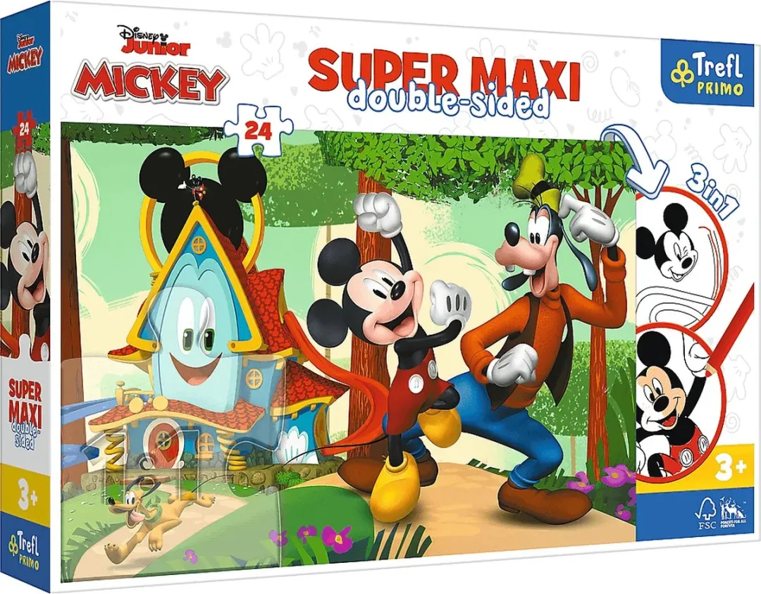 Trefl Mickey Mouse 3-in-1 Puzzel 24 Stuks