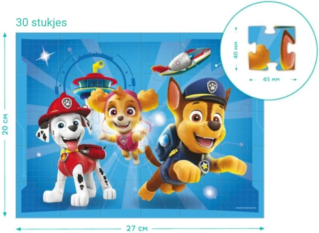 Dodo Toys Paw Patrol Puzzel 200422 - 60 Stuks - Marshall/Skye/Rubble