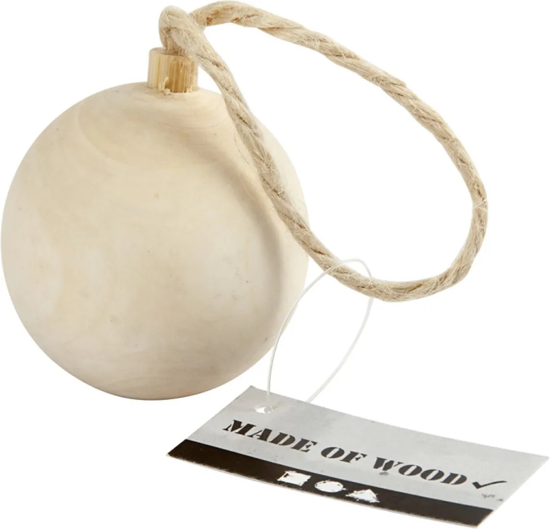 Creativ Company Houten Kerstbal 4,8cm - Multicolor