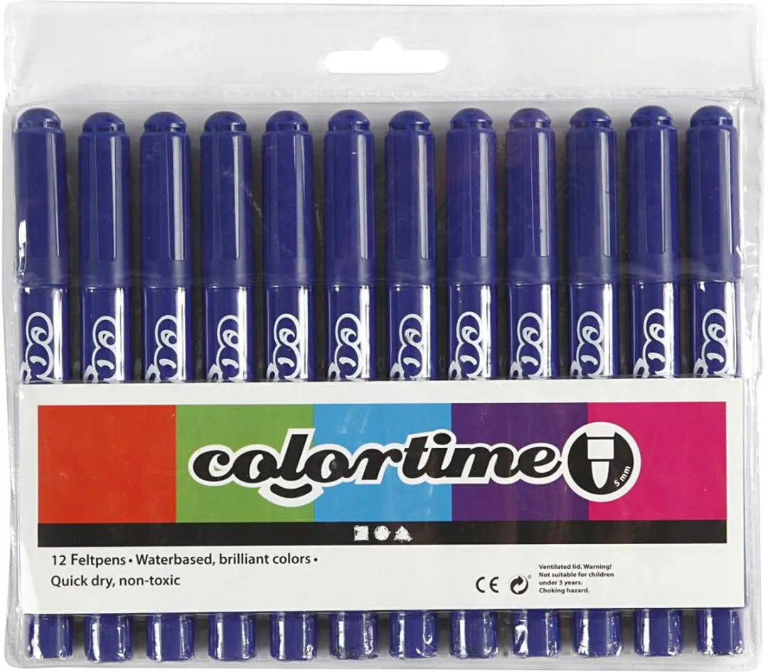 Colortime Stiften 5mm Donkerblauw - 12 Stuks