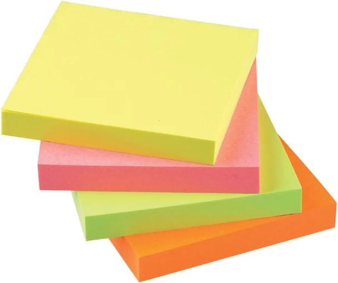 Quantore Memoblok 76x76mm Assorti - 4 Kleuren - 24 Vel (6x4)