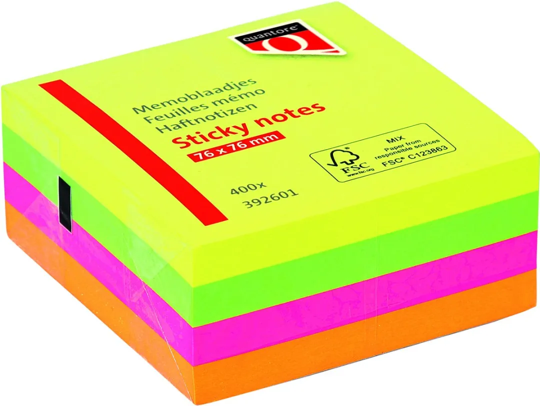 Quantore Memoblok 76x76mm Assorti