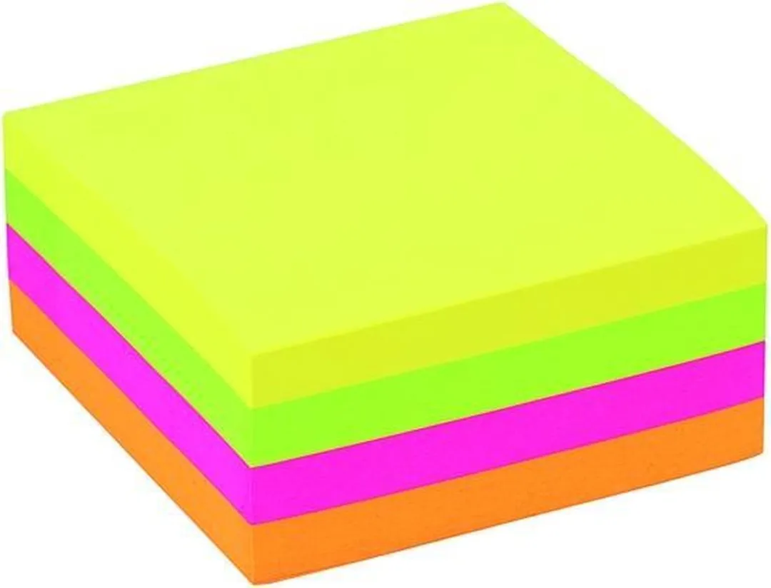 Quantore Memoblok 76x76mm Assorti - 4 Kleuren - 24 Vel (6x4)