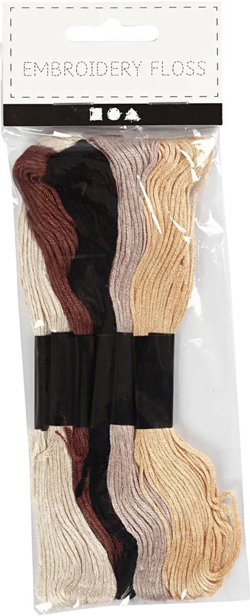 Creativ Company Borduurgaren 1mm - Bruin - 6 Stuks