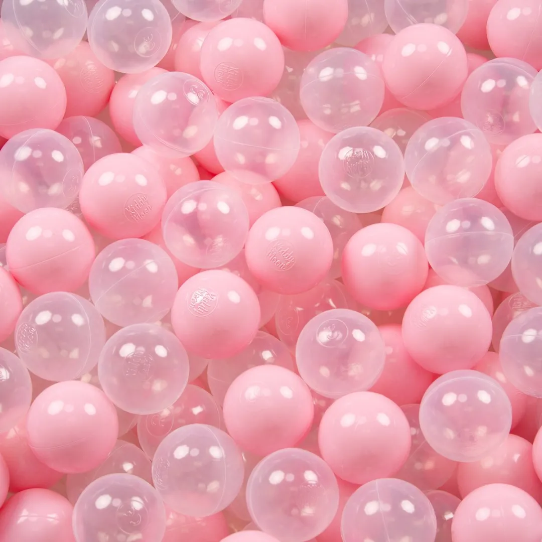 KiddyMoon Ballenbakballen Ø7cm - 300 Stuks - Poederroze/Transparant