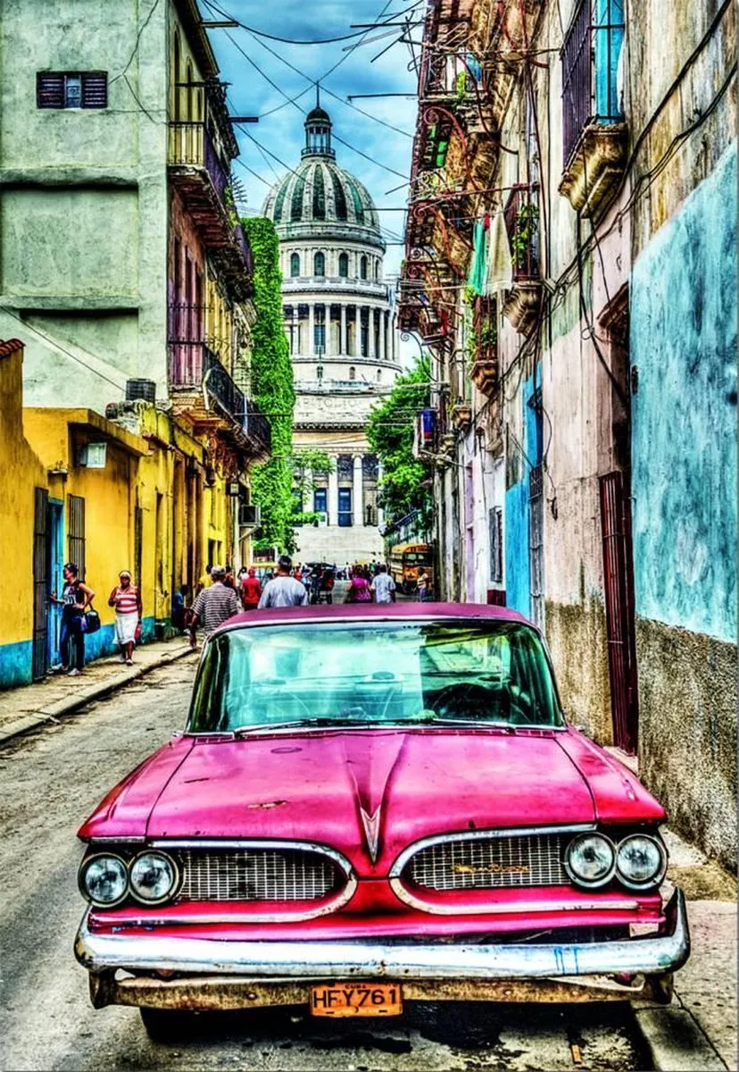 Educa Vintage Car in Old Havana 1000 Puzzeldelen - Meerkleurig
