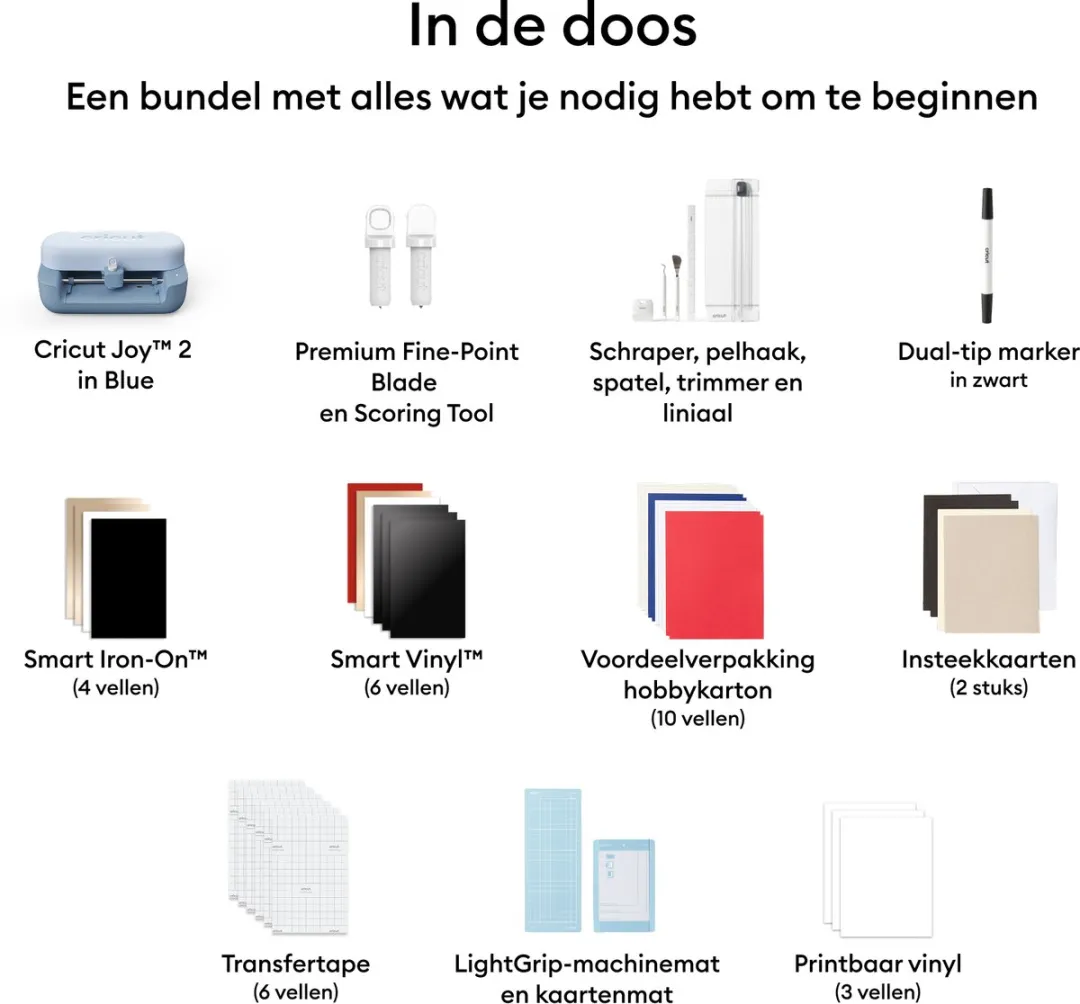 Cricut Joy 2 Essentials Bundel - Blauw