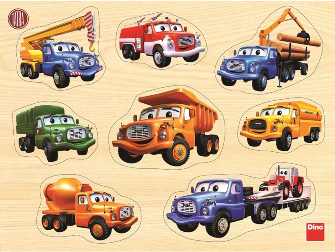 Dino Toys Houten Puzzel Tatra 8 Stuks - Multicolor