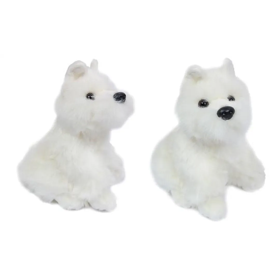 PIA Soft Toys Pluche Knuffel Schnauzer - 20cm - Grijs/Wit