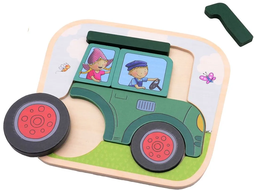 Johntoy Fien en Teun Tractor Puzzel 1000 Stuks - Multicolor