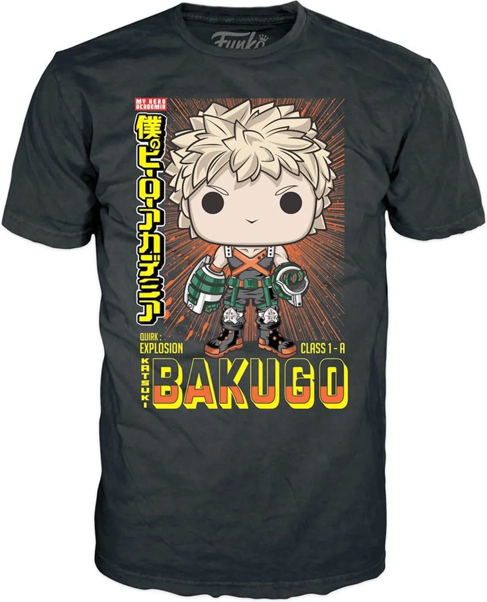 Funko My Hero Academia POP! Katsuki Zwart - T-shirt Set M