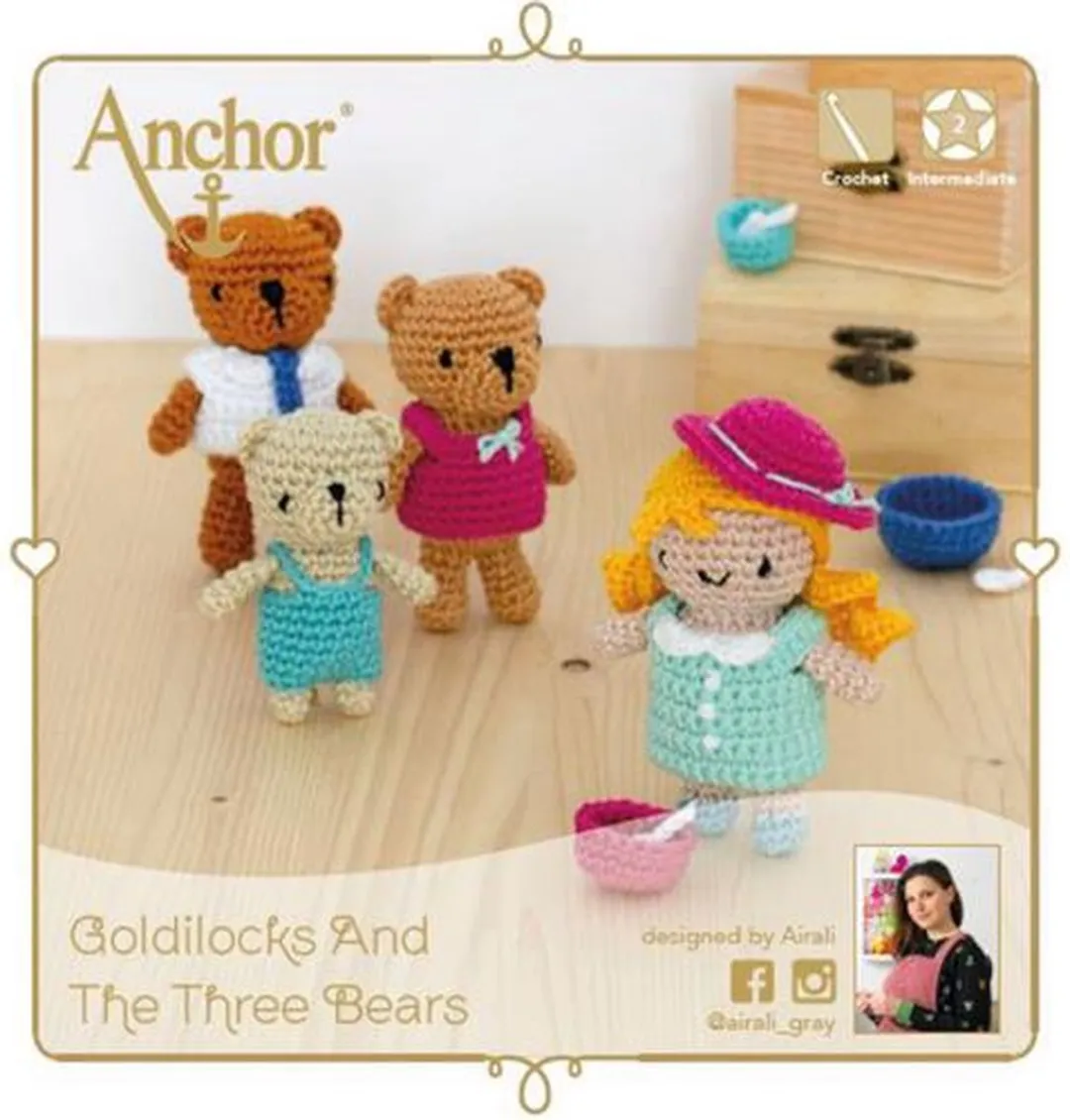 Anchor Goudlokje en de 3 Beren Haakpakket - 10 Kleuren Creativa