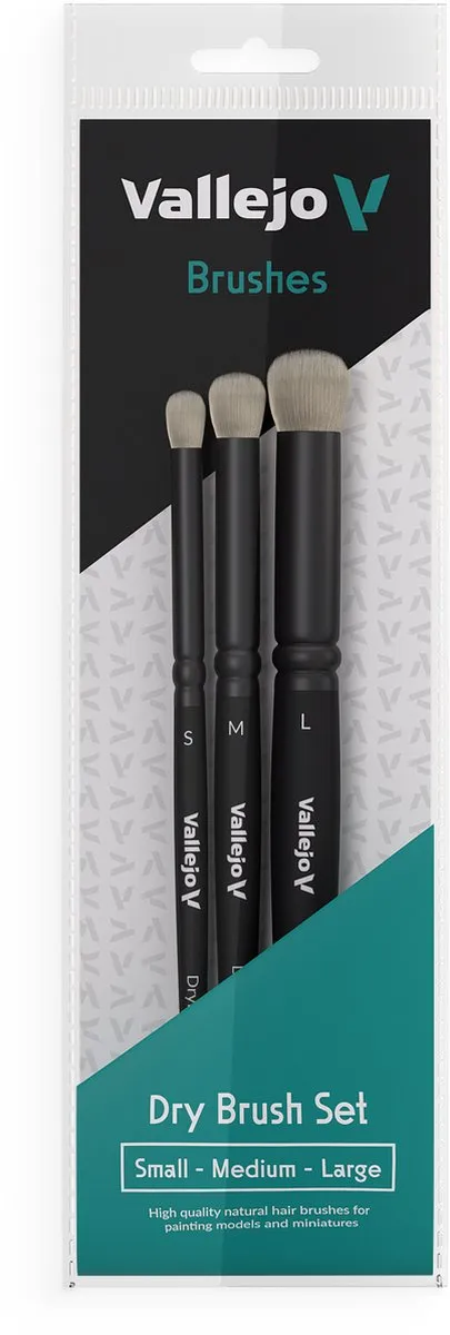 Vallejo Hobbypenseel VALB07990 Droge Penseelset - 3 Stuks