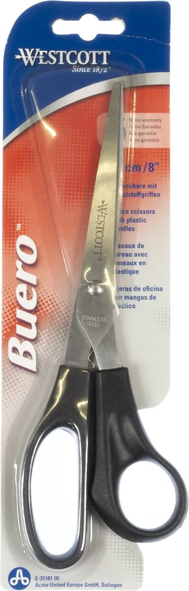 Westcott Buroschaar RVS 21cm - Zwart