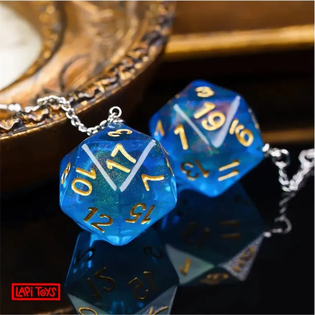 Lapi Toys DnD Oorbellen - Staal Resin - Blauw