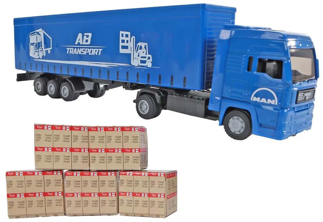 Kids Globe Man Vrachtwagen met Oplegger 30cm