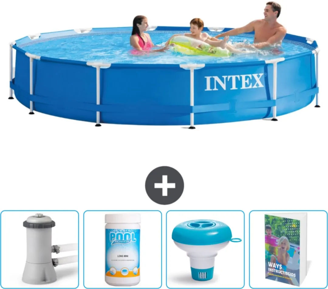 Intex 28210NP-Blauw Rond Frame Zwembad 366x76cm